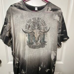 Bella Canvas Black and Gray Short Sleeve Tee with Vintage Graphic